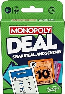 Monopoly Hasbro Gaming Deal Strategy Card Game for 8+ Year Old Kids, for 2-5 Players, Family Games for Children and Adults