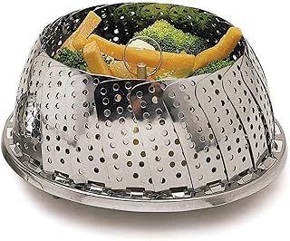 KitchenCraft Food Steamer Basket for Saucepans with Collapsible Design, Stainless Steel,Silver,28 cm