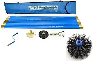 Industrial Bailey Universal 30ft Chimney Brush Sweep Sweeping Drain Rod Set Kit With Rotating Handle