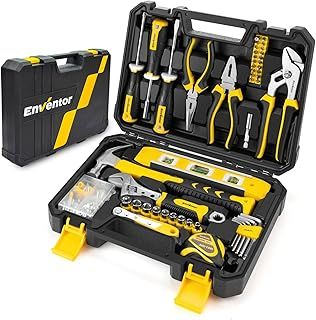 Enventor Tool Kit Set, 108PCS General Household Hand Tool Kit with Storage Toolbox, Small Tool Kits for Home