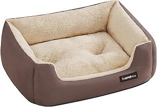 Feandrea Dog Bed Large Washable, Soft Cosy Grey Dog Sofa Bed Puppy Bed for Medium Large Dogs, Removable Reversible Cushion Dog Beds Pet Bed, XL, 100 x 75 x 25 cm, Coffee Brown PGW002Z