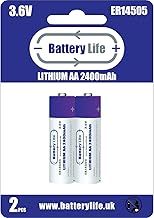 Battery Life AA 3.6v Batteries ER14505 Lithium (2 pack) 2400mAh for Garage Gates Automatic Doors Alarms Water Electricity Gas Meters