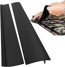 2pcs Silicone Stove Counter Gap Cover,25 inch Gap Filler Worktop Joining Strip,Flexible Heat Resistant Worktop Edging Strip for Gas Electric Cookers,Counters,Stovetops,Washing Machines,Oven,Washer