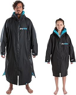 Dryrobe Advance Waterproof Changing Robe - LONG SLEEVE Oversized Change Robe Coat with Fleece Lining - Hooded Jacket for Beach, Wild Swimming, Surfing