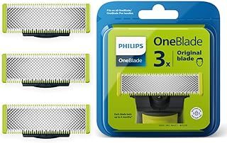 Philips OneBlade Original Replacement Blades, For OneBlade Electric Shaver and Trimmer, Durable Stainless Steel, Trim, Edge and Shave, 3 pack, Model QP230/50