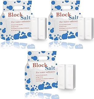 pack of 3 Water Softener Salt Blocks 100% Genuine Food Grade water softener salt block Compatible to All Water Softener Machine, Best For Laundry Kitchen Dishwasher Industrial use Salt Block 3 pack