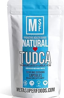 TUDCA | Tauroursodeoxycholic Acid (1200mg) | 60 High Potency Capsules | Vegan | Bile Salt Liver Health with Milk Thistle | No Binders No Fillers | Non-GMO | All Natural Ingredients