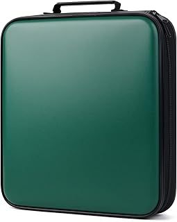 DVD Storage CD Case Holder: 160 Capacity CD Sleeves Black Disc Cases Binder for Car - CD Hard Organizer Box - Large DVD Wallet for Movie/Music/Game & Portable CD Book (160 Capacity Green)