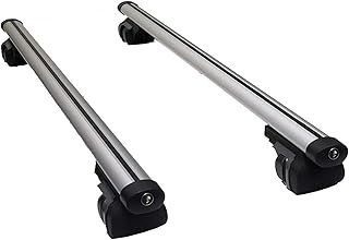 Locking Universal Roof Bars Pair to Fit Cars with Raised Running Rails Aluminium