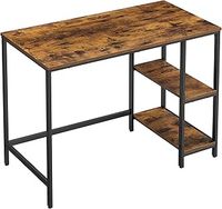 VASAGLE Computer Desk, Office Desk, 100 x 50 x 76 cm, Industrial Style, for Study, Bedroom, Living Room, Rustic Brown and Ink Black LWD046B01