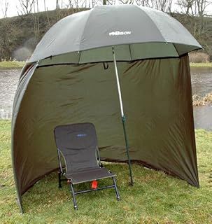 Bison 88" 2.2m TOP TILT UMBRELLA BROLLY FISHING SHELTER WITH ZIP ON SIDES