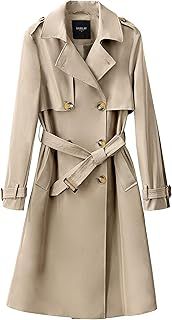Orolay Long Trench Coat for Women with Belt Lightweight Double-Breasted Duster Trench Coat Slim Fit