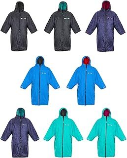 Two Bare Feet Weatherproof Classic Print Long Sleeve Changing Robe For Surfing, Swimming, SUP - Changing Poncho, Waterproof, Windproof