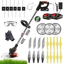 Garden Cordless Strimmer, 24v Metal Blade Electric Grass Trimmer, Height Adjustable Grass Trimmer, Lightweight Lawn Mower,For Garden Clearing Weeds Trees,5 Types Blades (style-1)