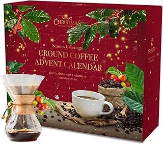 Coffee Advent Calendar 2024, Christmas Gifts |24 Days Flavoured Ground Coffee, Unique, Adult Advent Calendar 2024 |Christmas Coffee Gifts For Men & Women |Coffee Gift Set For Vegetarian, Vegan Gifts