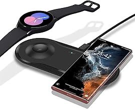 Wireless Charger Pad for Samsung 2 in 1 Wireless Charging Station Compatible with Galaxy Watch 7/6/5/4/3 Series,Samsung Galaxy S24 S23 S22 S21 S20 Note20 Flip6 5 4 3/Z Fold6/5/4,Galaxy buds pro