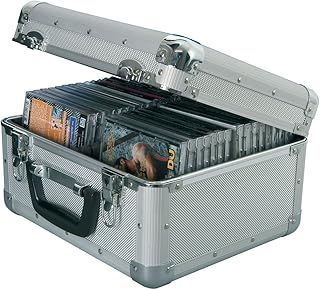 Aluminium CD Storage Case – Holds 40 CDs – Lockable DJ Flight Case with Padded Interior & Dividers – Secure Music Storage Box with Carry Handle & Removable Lid