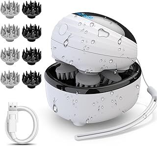 Arboleaf Electric Scalp Massager for Hair Growth - 8 Silicone Massage Heads, Waterproof Head Massager for Stress Relief & Body Relaxation