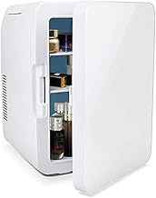 ARTETHYS Mini Fridge for Bedrooms 10L Car Fridge Mini Refrigerator with System Cooler and Warmer for Home Office, 220V AC/12V DC, White