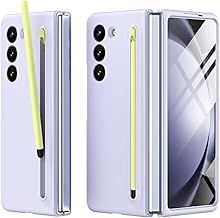 Miimall Compatible with Samsung Galaxy Z Fold 5 Case, [S Pen Included] [Built-in Glass Screen Protector] PC Slim Shockproof Full Coverage bumper Case Protective Cover for Z Fold 5-Purple