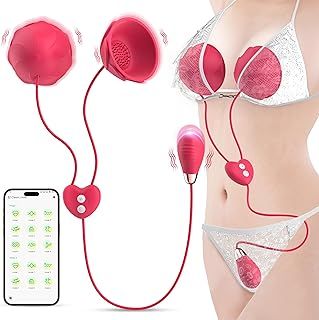 Sucking Vibrator Adult Sex Toys for Women - Anal Bullet Vibrators BSDM with 9 Vibration APP Control, 2 Nipple Clitoral Stimulator Clit Pussy Pump Sex Toys4couples Men & Women Womens Sex Toy Machine