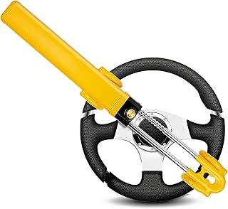 GADLANE Twin Bar Steering Wheel Lock - High Visibility Anti-Theft Device, Car Steering Lock, Suitable Car Security for Cars, Van & Caravan with 2 Keys - Strong Car Lock Steering Wheel (Yellow)