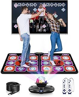 Dance Mat, Flannel Dance Mat for TV with Camera, Double Dance Game Mat with Wireless Controller, Non-Slip Dance Pad for Kids Adults, Gifts for Girls Boys