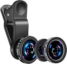 Yarrashop Mobile Phone Camera Lens Kit Phone Lens With Fish Eye Lens +Macro Lens + Wide Angle Lens Compatible With iPhone,Samsung,Huawei,iPad,Sony,HTC,LG,etc (Black)