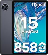 DOOGEE U11 2025 Newest 11'' Android 15 Tablet, 16GB+128GB/2TB TF, Octa-Core, 90Hz Display, 8580mAh, Netflix 1080P, Bluetooth 5.0+5G WiFi, 13MP+5MP, GPS, Type-C, Metal Body - Gray