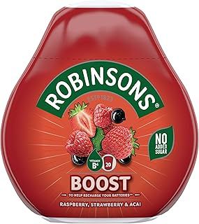 Robinsons Boost Benefit Drops Raspberry, Strawberry & Acai with Vitamin B6 - With Real Fruit Juice - No Artificial Colours - No Added Sugar - Perfect for Travel - 66ml, Makes 20 Drinks per Pack