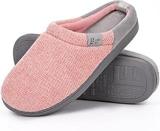 Ladies' Chenille Knit Slippers Comfort Memory foam Slip on House Shoes
