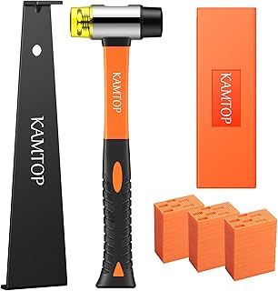 Kamtop Laminate Wood Flooring Installation Tools Kit with 60 Spacers, Floor Fitting Tool, Laminate Flooring Kit with Floor Spacers, Double-Faced Mallet, Rubber Tapping Block, Heavy Duty Pull Bar