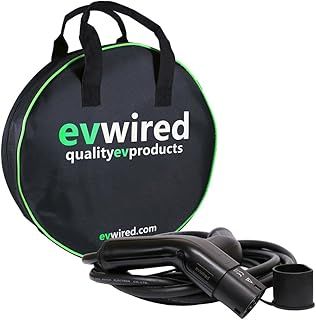 EV Wired Type 2 to Type 2 10 metre EV charging cable 32A 7kW single phase with free carry case
