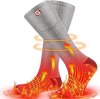 SVPRO Electric Heated Socks 3 Temperature Settings Thick Cold Weather Socks 4000mAh Battery Operated Socks Rechargeable Heating up to 12 Hours