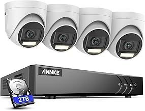 ANNKE 8CH 3K Security Camera System with Audio/Mic, Surveillance AI DVR and 4 x 3K (2960 * 1665) CCTV Dom Camera with Dual Light, Human/Vehicle Detection, IP67, Color Night Vision,2TB Hard Drive