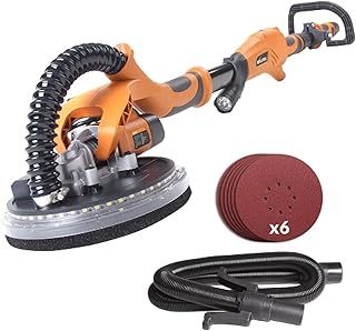Evolution Power Tools R225DWS Telescopic Dry Wall Sander with LED Torch and 6 Sanding sheets, 225 mm