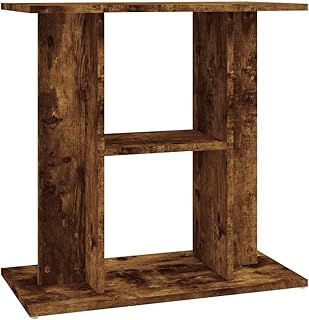 vidaXL Engineered Wood Aquarium Stand in Smoked Oak - Sleek Design, Durable, Moisture Resistant and Safe for Home Decor