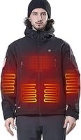 DEWBU Heated Jacket with 12V Battery Pack Winter Outdoor Soft Shell Electric Heating Coat