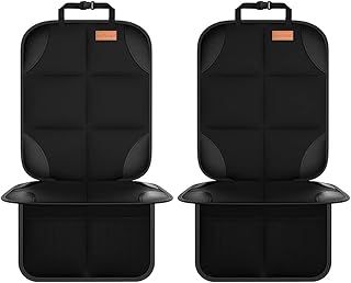 Yuan & Chuang 2 pack Car Seat Protector - for kids, Child with Waterproof Fabric & Thickest Padded Cover & Featuring Best Size Coverage Available & Organiser Pockets - Fits Isofix