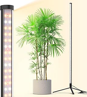 Barrina Grow Lights T10, 42W, 4FT/120cm, 169 LEDs, Full Spectrum, Wide Illumination Area Coverage, Vertical Plant Grow Lights for Indoor Plants with On/Off Switch and Tripod Floor Stand