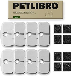 PETLIBRO Replacement Filters, for Dockstream Cat Water Fountains PLWF115, PLWF105, PLWF005, Subscribe Option Available (8-Pack)