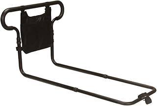Looped safety bed rail mobility aid adjustable with useful storage pocket ECBR02