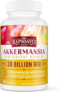 30 Billion AFU Akkermansia Muciniphila, Probiotic for Gut Health & Digestive, Most Potent Probiotic Supplement, A Live Akkermansia Supports Gut Lining & GLP-1, for Women & Men (60 Count (Pack of 1))