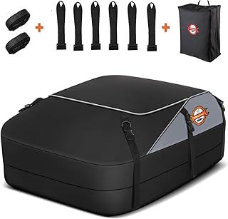 Roof Box Roof Bag 580L/20 Cubic Waterproof Car Roof Bag with 6 Door hooks, Soft-Shell Large Roof Cargo Carrier Bags for Cars without/with Roof Bars/Rack/Rails
