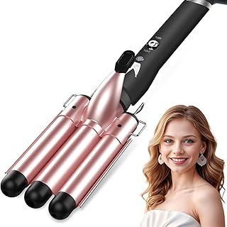 3 Barrel Curling Iron, 25mm Hair Curler Hair Waver Wand Adjustable Temperature with 2 Temperature Control for Long or Short Hair Styling, Curling Iron Large Wave Ceramic Wide Hair Crimpers