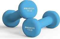 PROIRON Anti-Slip Neoprene Dumbbell Pair 1kg 1.5kg 2kg 3kg 4kg 5kg 6kg 7kg 8kg 10kg and Weights Set (1 kg/2 kg/3 kg Pair with Stand) for Women Men Gym Home Exercise Arm Hand-Macaron Colors