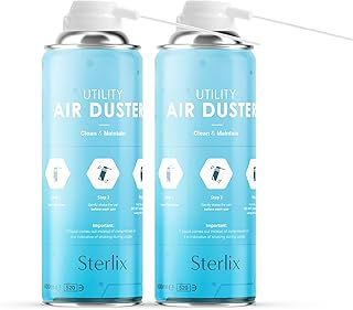 Air Duster Can Compressed Air Spray Can Dust Cleaner PC, Keyboard, Electronic Devices & Car Cleaning Protect, 2 x 400ml, Packaging May Vary