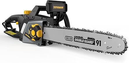 DOVAMAN 2400W Electric Chainsaw, One-Step Tool-Free Tensioning, 16 Inch Oregon Bar and Chain, 15m/s Chain Speed, 6m Power Cable, Auto Chain Lubrication, Powerful Chainsaw with Two Chains - DCS01A
