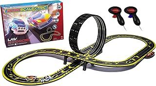 Scalextric Micro Car Race Track Sets for Kids Age 4+ - Law Enforcer Racing Construction Set, Mains Powered Electric Car Track, Slot Cars Kids' Play Vehicles - Mini Racing Toys for Boys