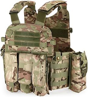 Lixada Outdoor Modular Molle Vest Hunting Chest Carrier Vest with Hydration Pouch